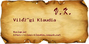 Világi Klaudia névjegykártya